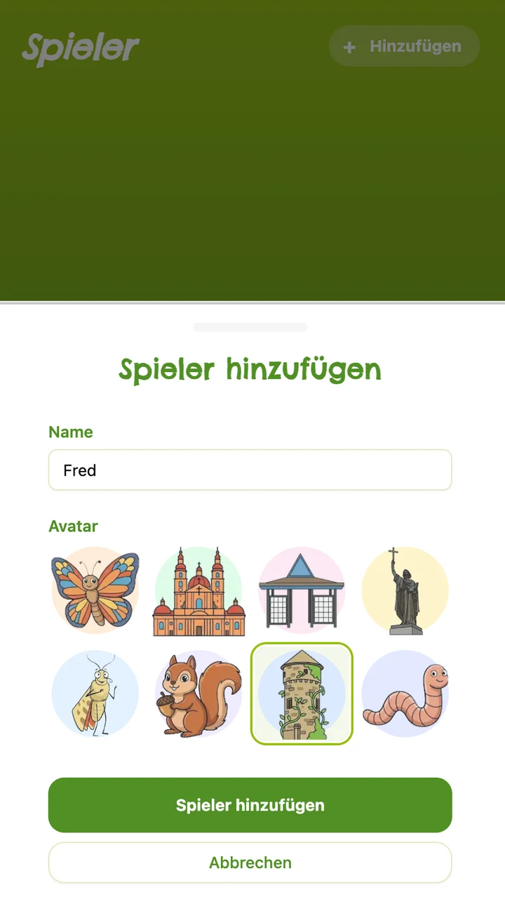 Choosing a player avatar