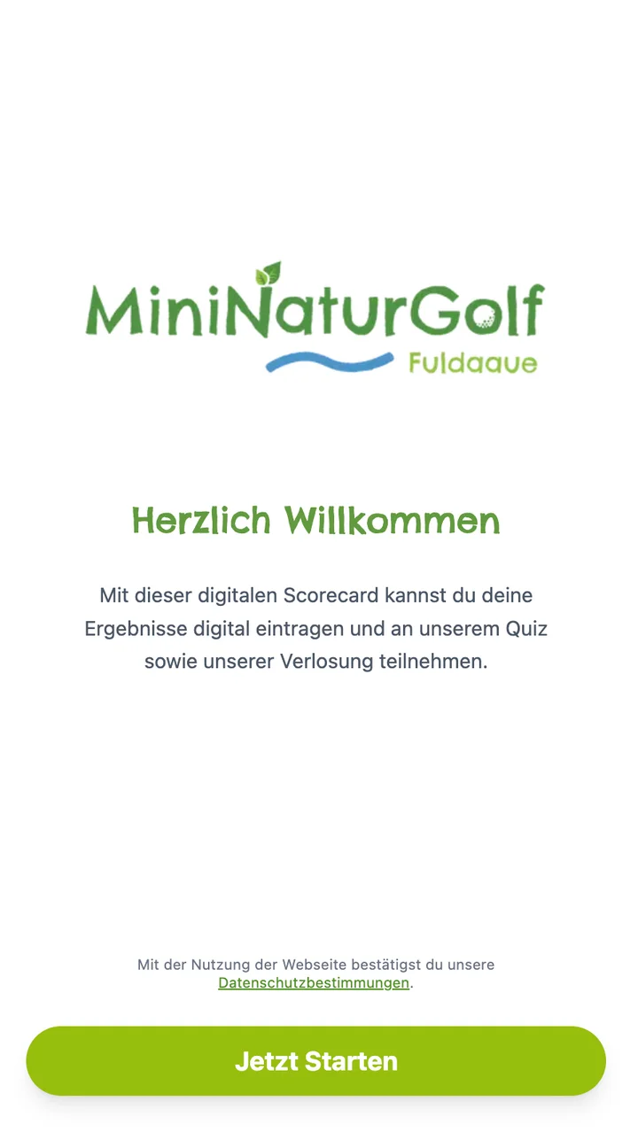 Welcome screen